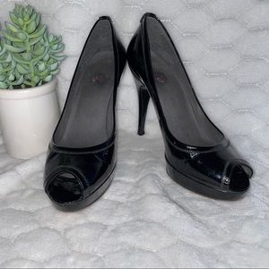 Stuart Weitzman Patent Leather peep toe heels